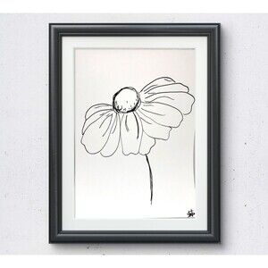 WS original flower art 14X11 modern expressionist abstract painting
